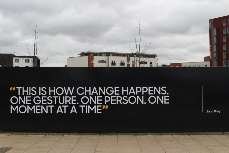 wall showing a quote